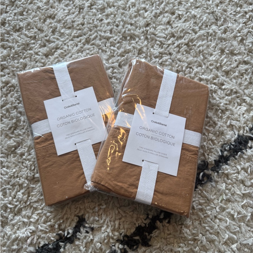 Crate&Barrel Cotton pillow cases in Brown